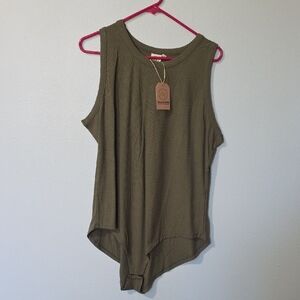 Olive Sleeveless Bodysuit